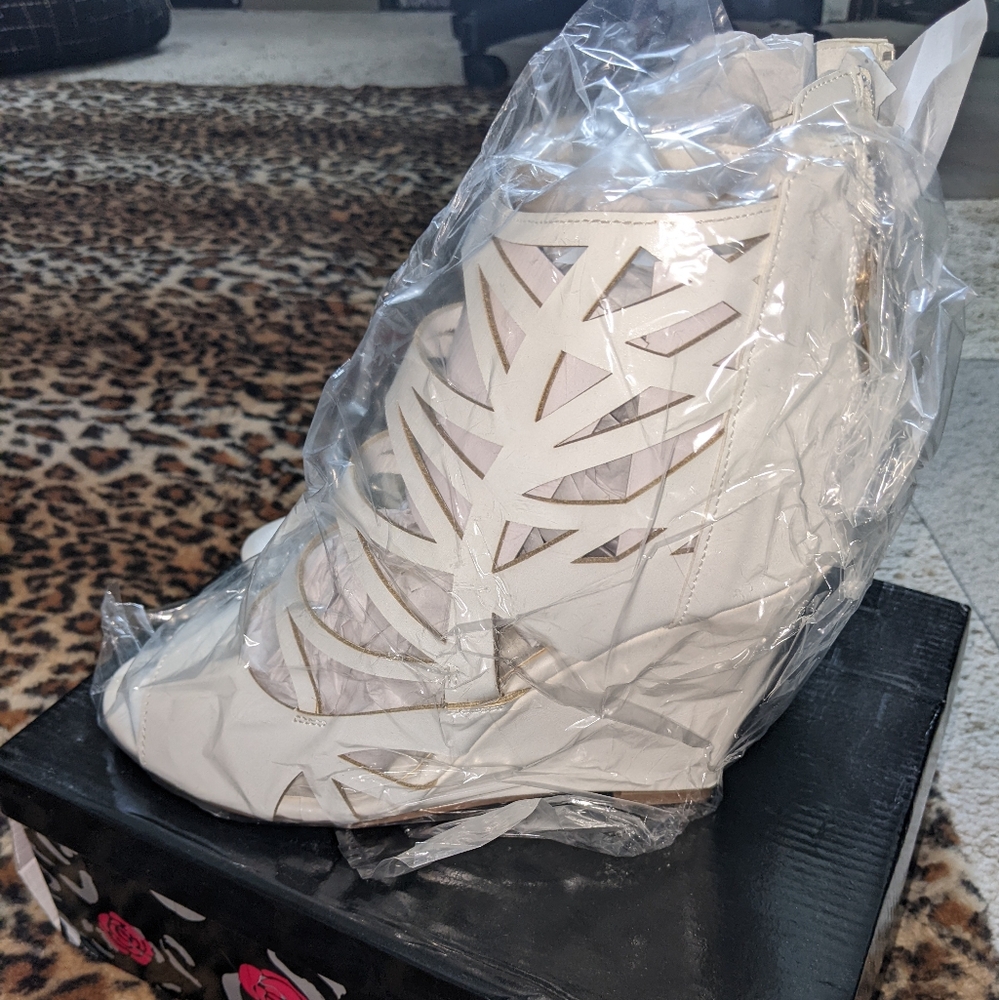 White wedge sandals